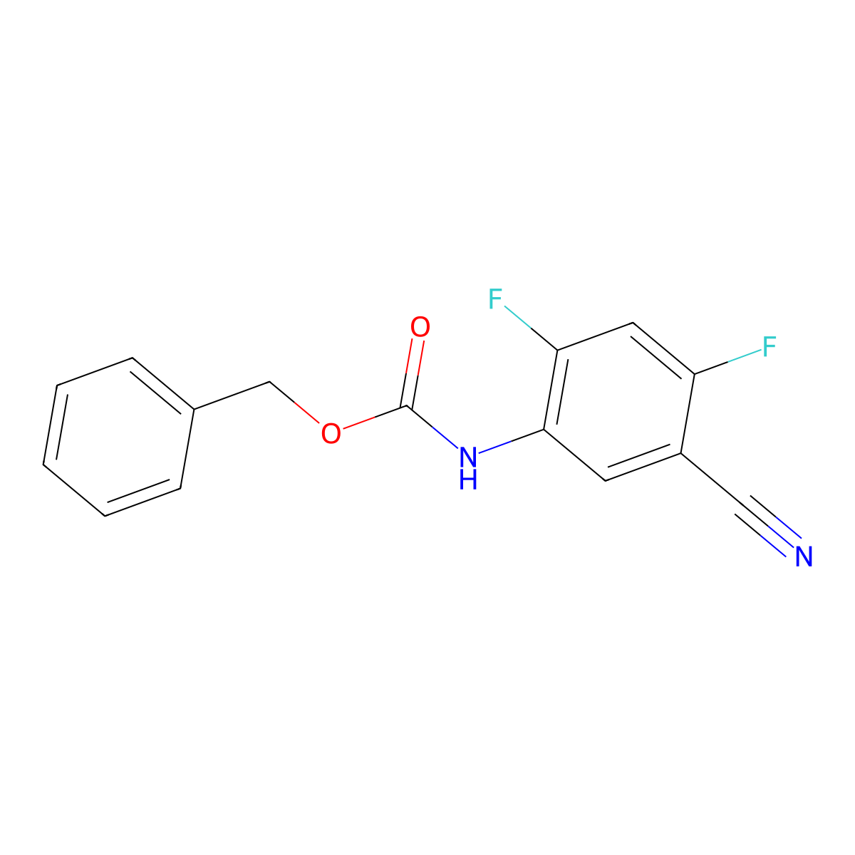 benzyl N-(5-cyano-2,4-difluorophenyl)carbamate molecular structure, CAS 2680872-74-4
