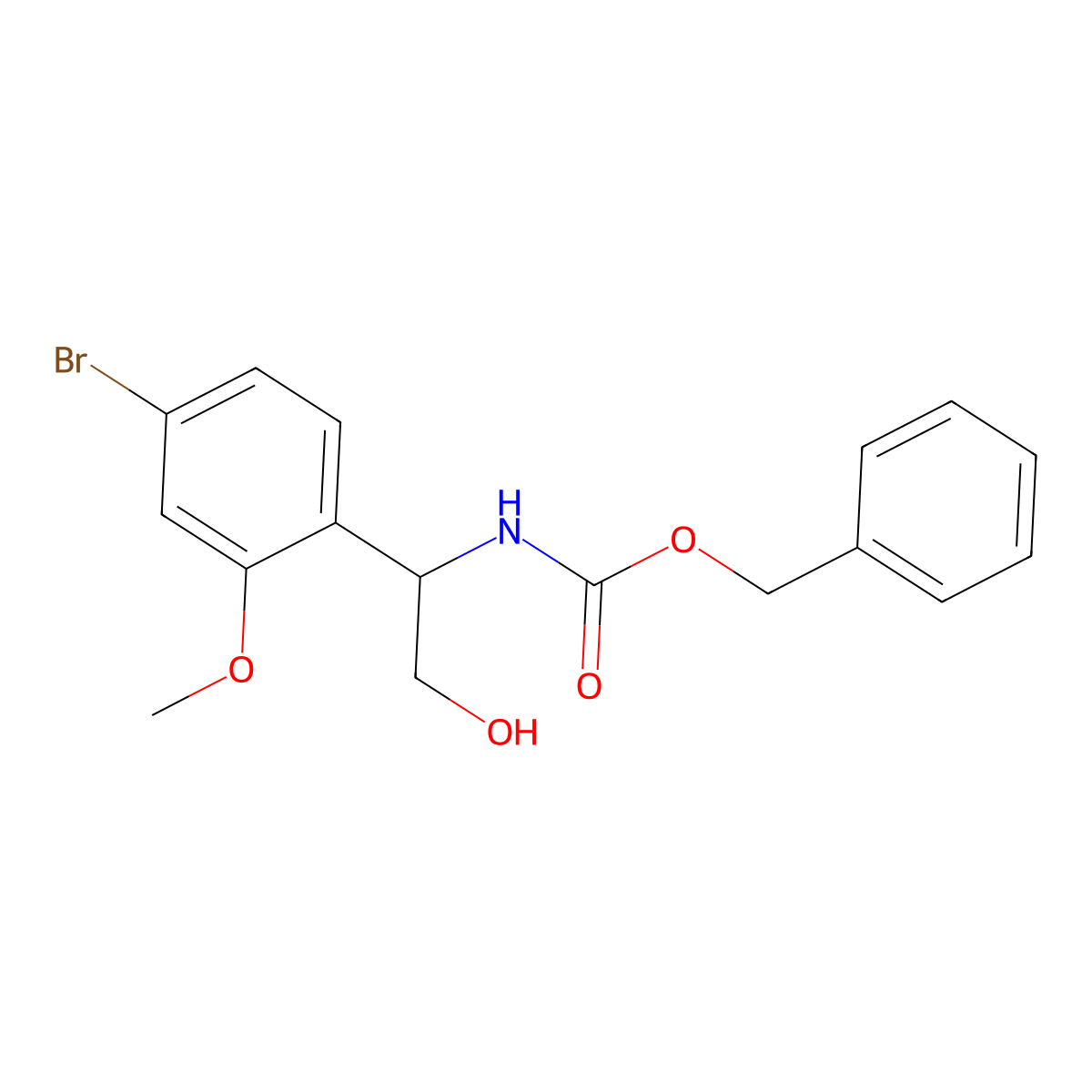 benzyl N-[1-(4-bromo-2-methoxyphenyl)-2-hydroxyethyl]carbamate molecular structure, CAS 2680872-77-7