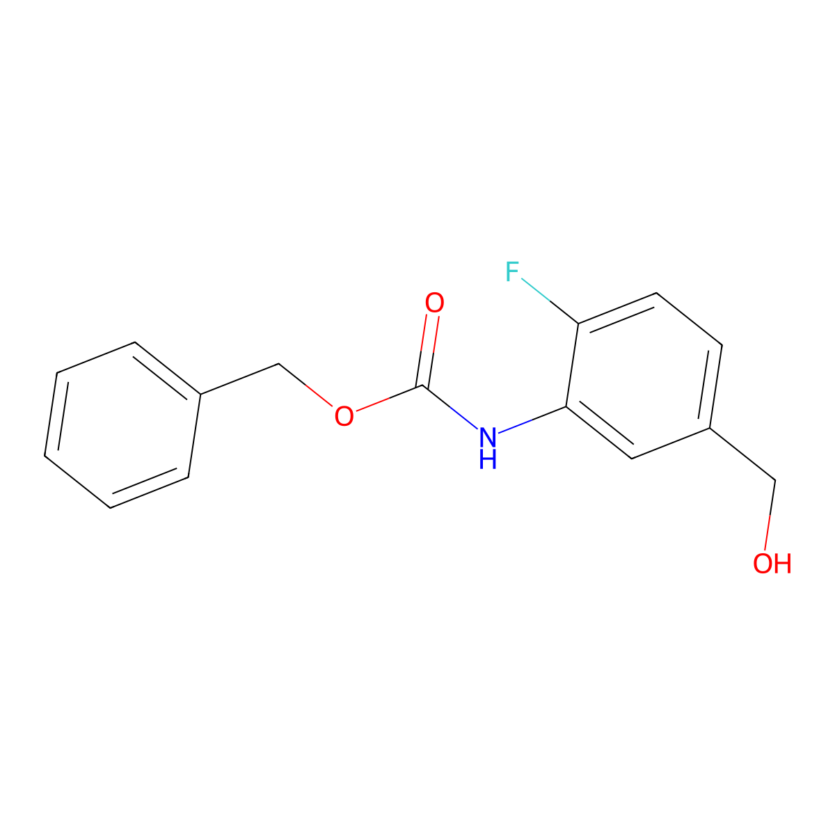 benzyl N-[2-fluoro-5-(hydroxymethyl)phenyl]carbamate molecular structure, CAS 2680872-78-8