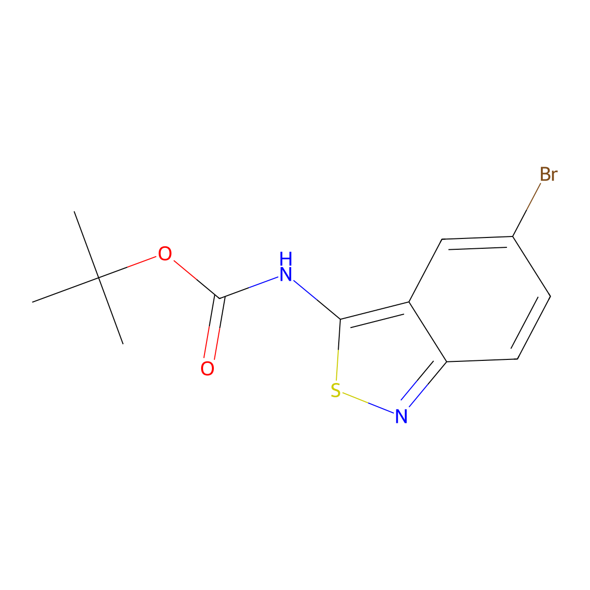 tert-butyl N-(5-bromo-2,1-benzothiazol-3-yl)carbamate molecular structure, CAS 2680872-97-1