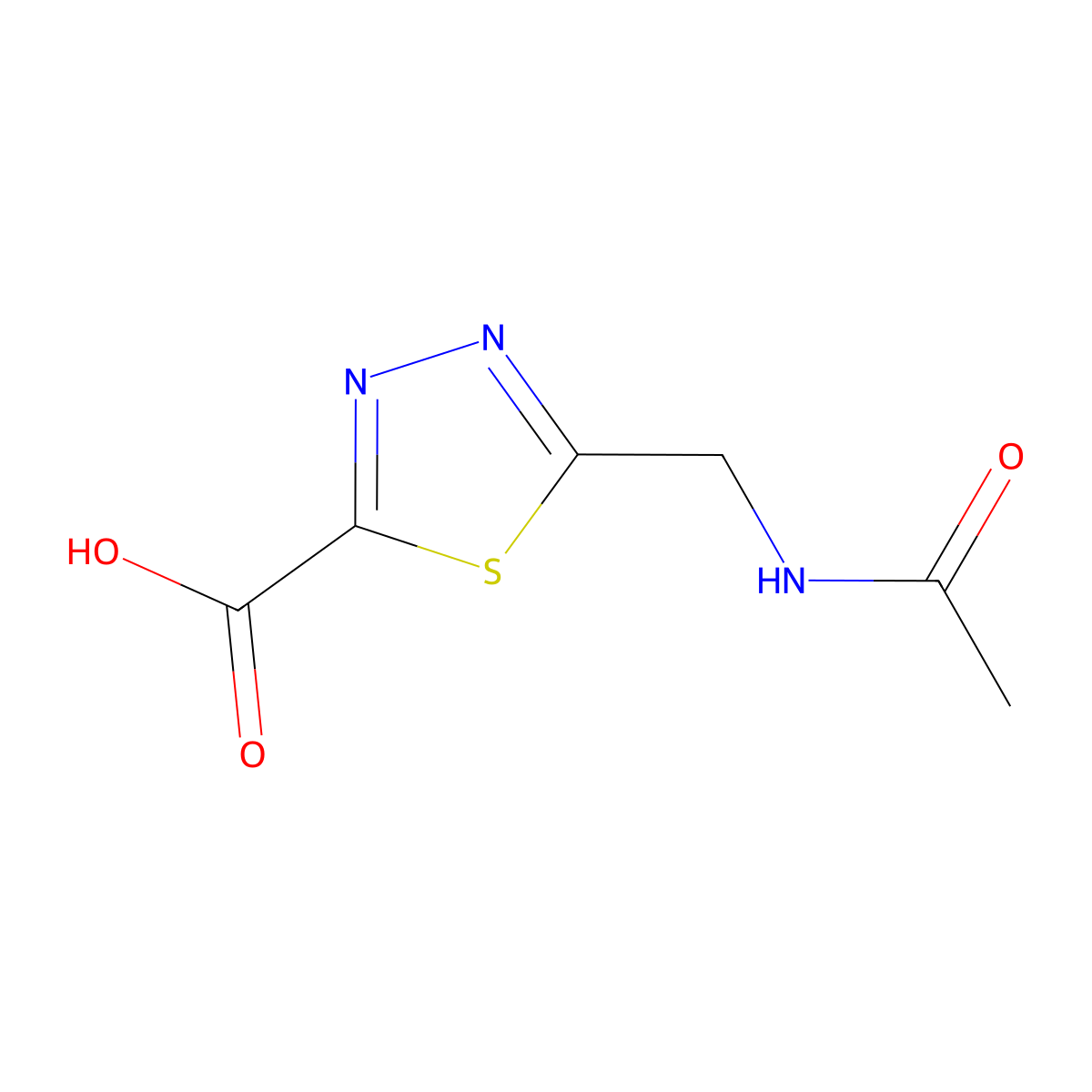 5-(Acetamidomethyl)-1,3,4-thiadiazole-2-carboxylic acid molecular structure, CAS 2680872-98-2