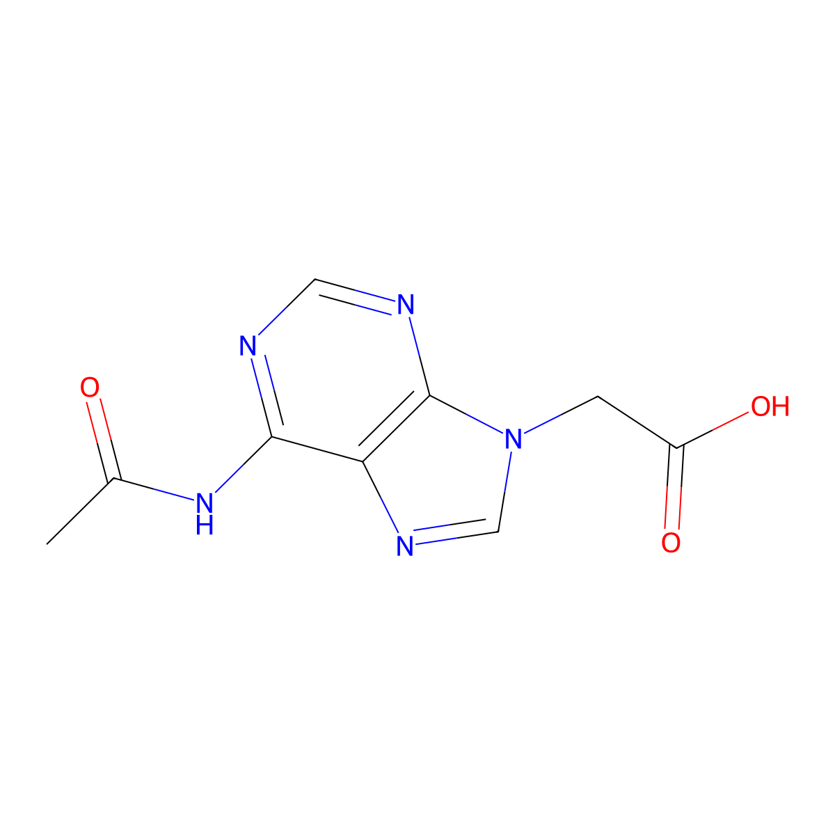 2-(6-acetamido-9H-purin-9-yl)acetic acid molecular structure, CAS 2680873-07-6