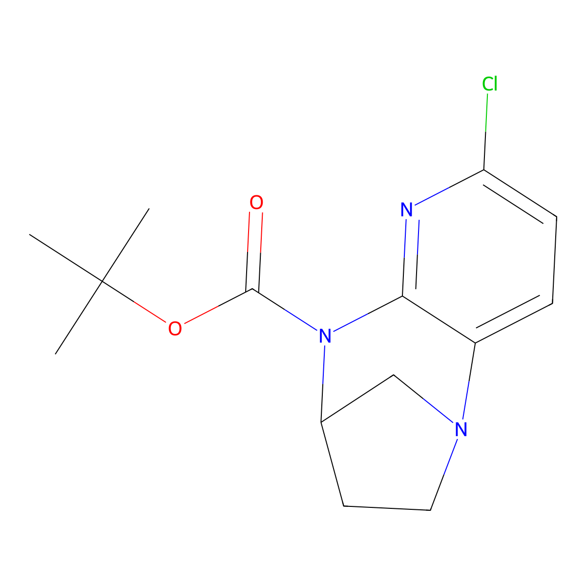 Tert-butyl 5-chloro-1,6,8-triazatricyclo[7.2.1.0,2,7]dodeca-2,4,6-triene-8-carboxylate molecular structure, CAS 2680873-18-9