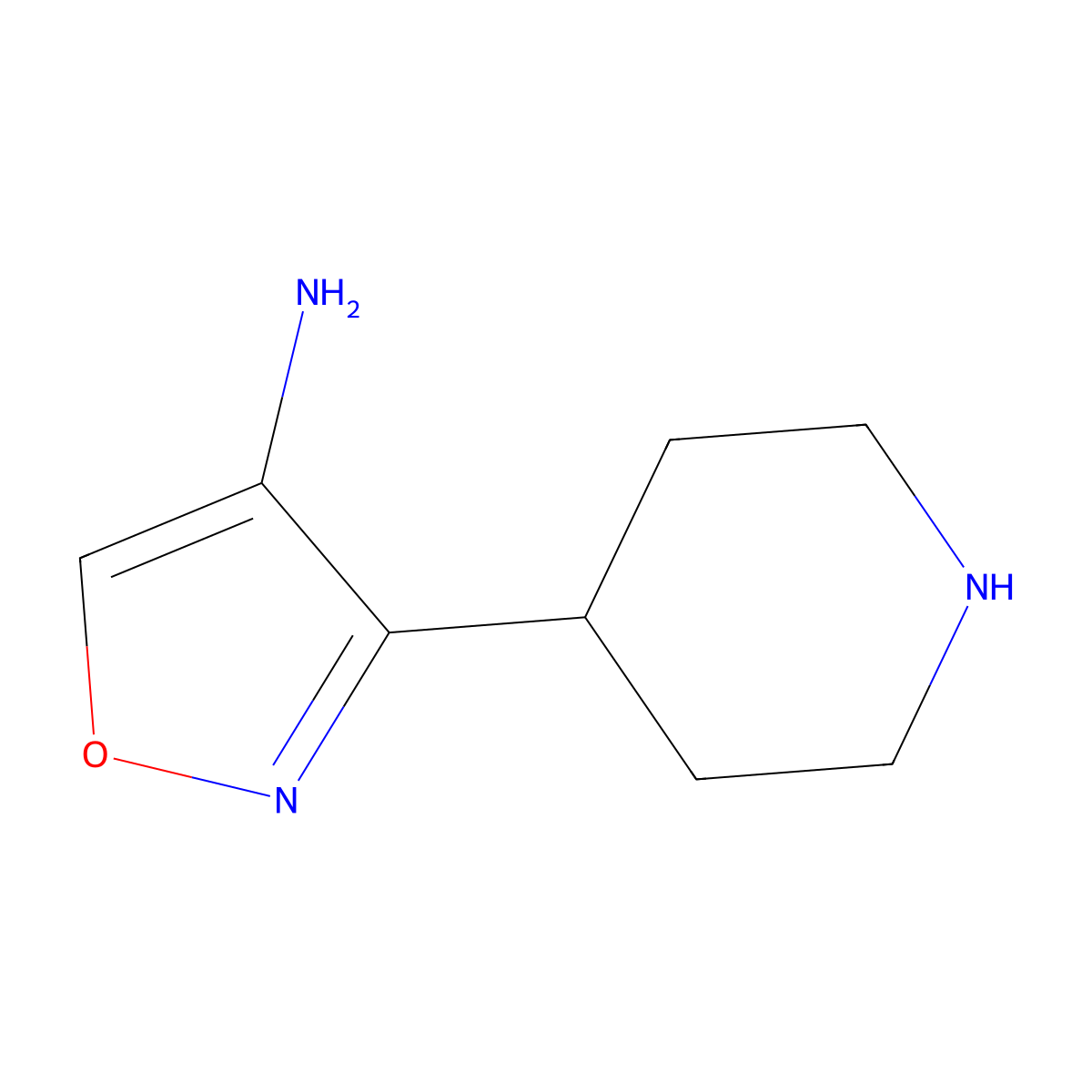 3-(Piperidin-4-yl)-1,2-oxazol-4-amine molecular structure, CAS 2680873-20-3
