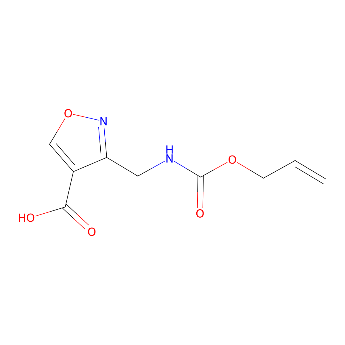 3-({[(Prop-2-en-1-yloxy)carbonyl]amino}methyl)-1,2-oxazole-4-carboxylic acid molecular structure, CAS 2680873-34-9