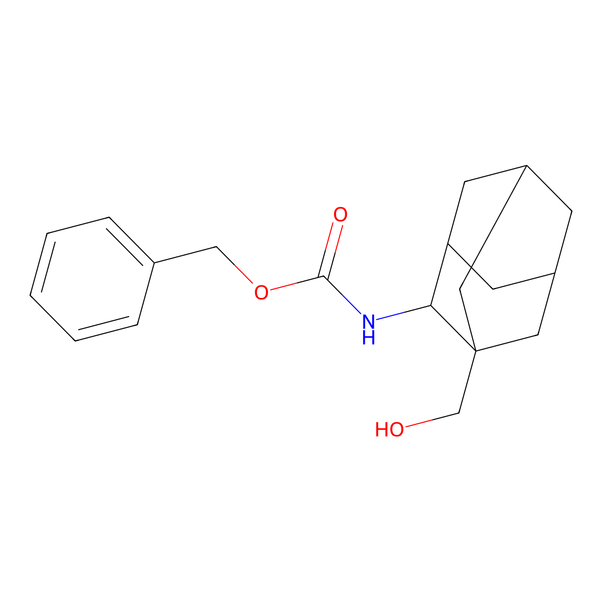 benzyl N-[1-(hydroxymethyl)adamantan-2-yl]carbamate molecular structure, CAS 2680873-37-2