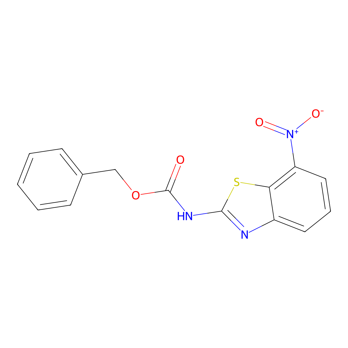 benzyl N-(7-nitro-1,3-benzothiazol-2-yl)carbamate molecular structure, CAS 2680873-41-8
