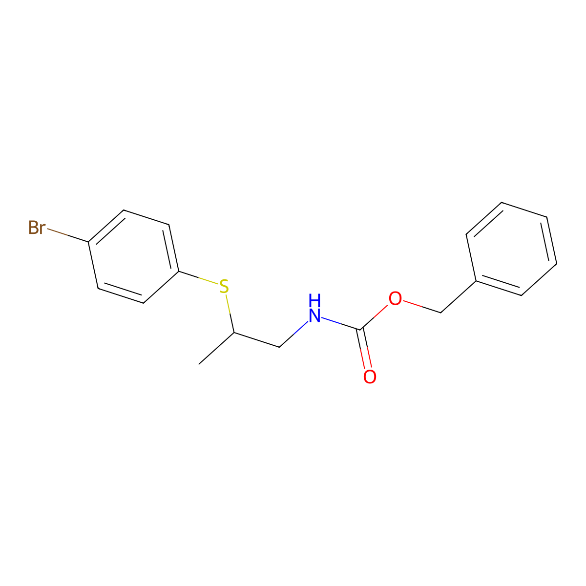 benzyl N-{2-[(4-bromophenyl)sulfanyl]propyl}carbamate molecular structure, CAS 2680873-50-9