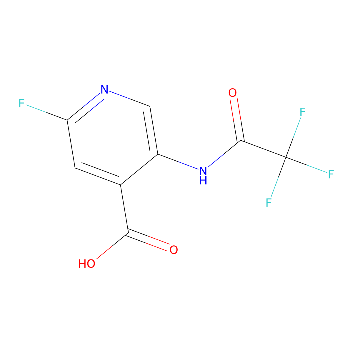 2-Fluoro-5-(2,2,2-trifluoroacetamido)pyridine-4-carboxylic acid molecular structure, CAS 2680873-53-2