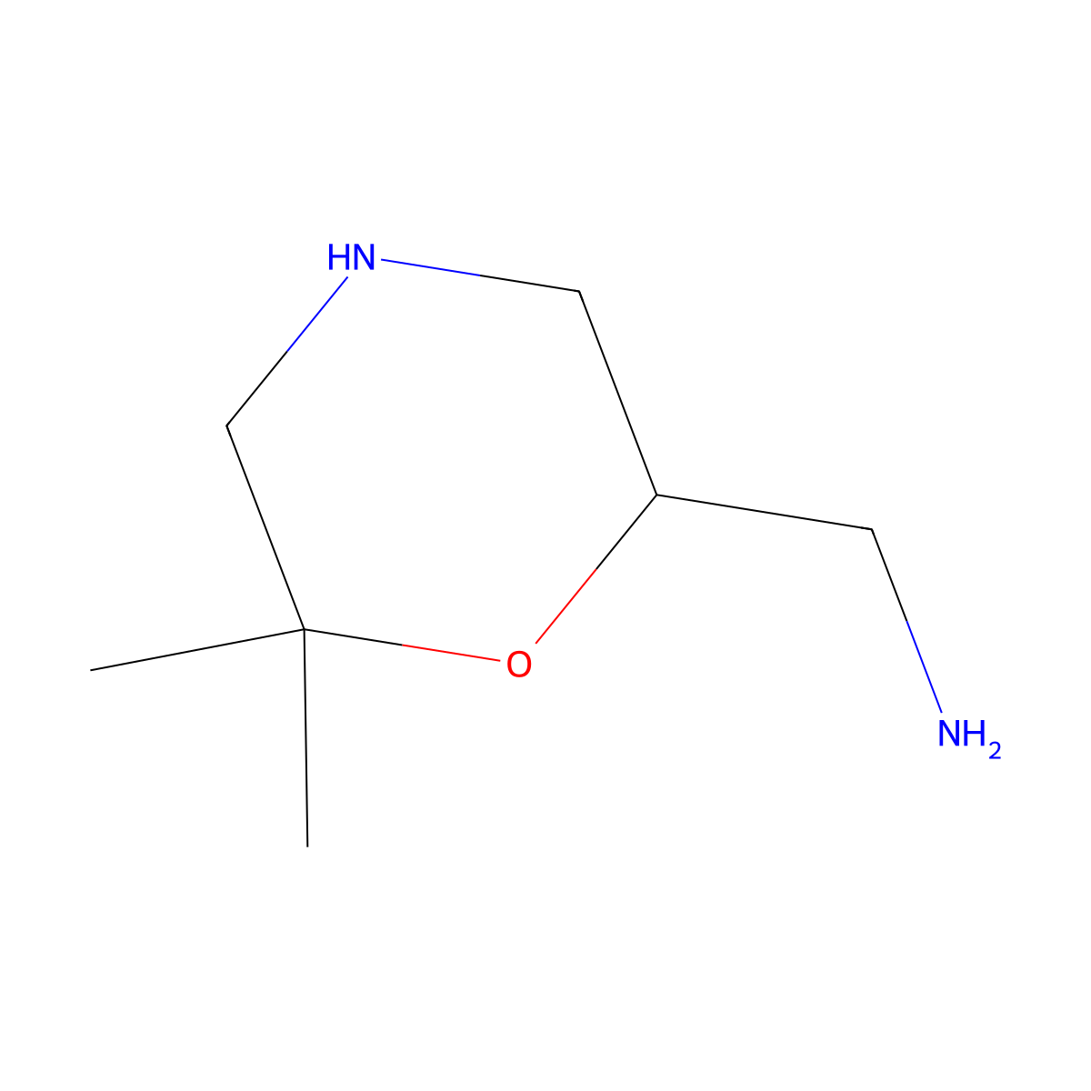 (6,6-Dimethylmorpholin-2-yl)methanamine molecular structure, CAS 2680873-54-3