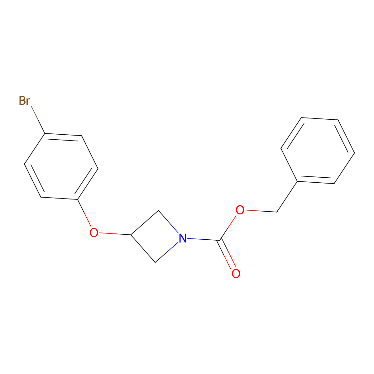 Benzyl 3-(4-bromophenoxy)azetidine-1-carboxylate molecular structure, CAS 2680873-66-7