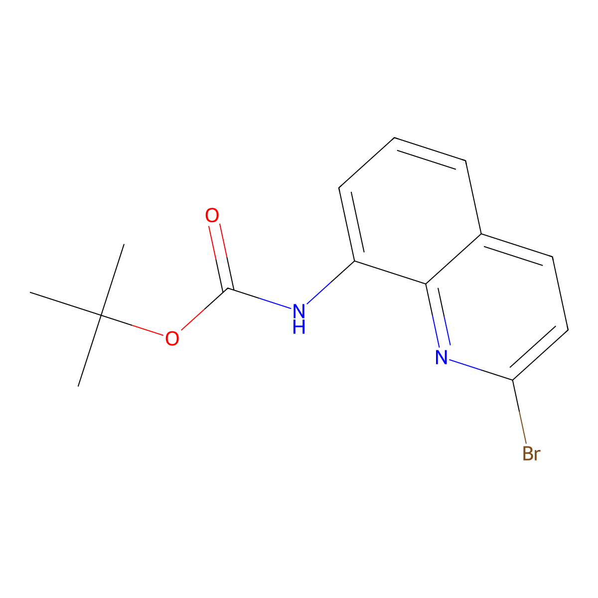 tert-butyl N-(2-bromoquinolin-8-yl)carbamate molecular structure, CAS 2680873-69-0