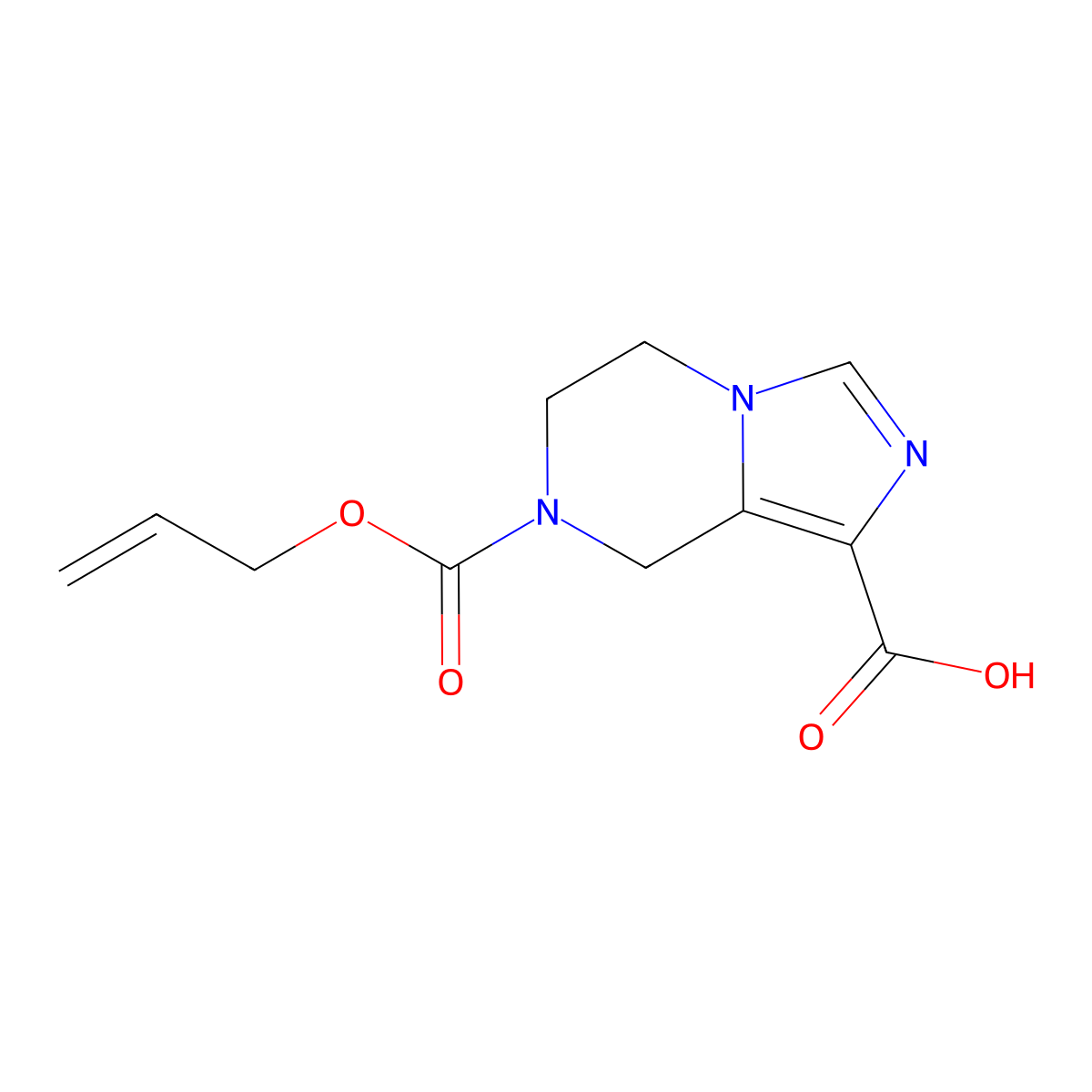 7-[(prop-2-en-1-yloxy)carbonyl]-5H,6H,7H,8H-imidazo[1,5-a]pyrazine-1-carboxylic acid molecular structure, CAS 2680873-74-7