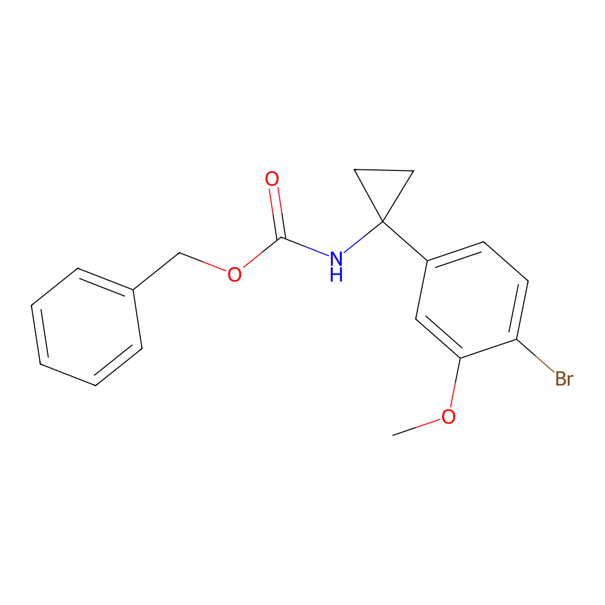 benzyl N-[1-(4-bromo-3-methoxyphenyl)cyclopropyl]carbamate molecular structure, CAS 2680873-78-1