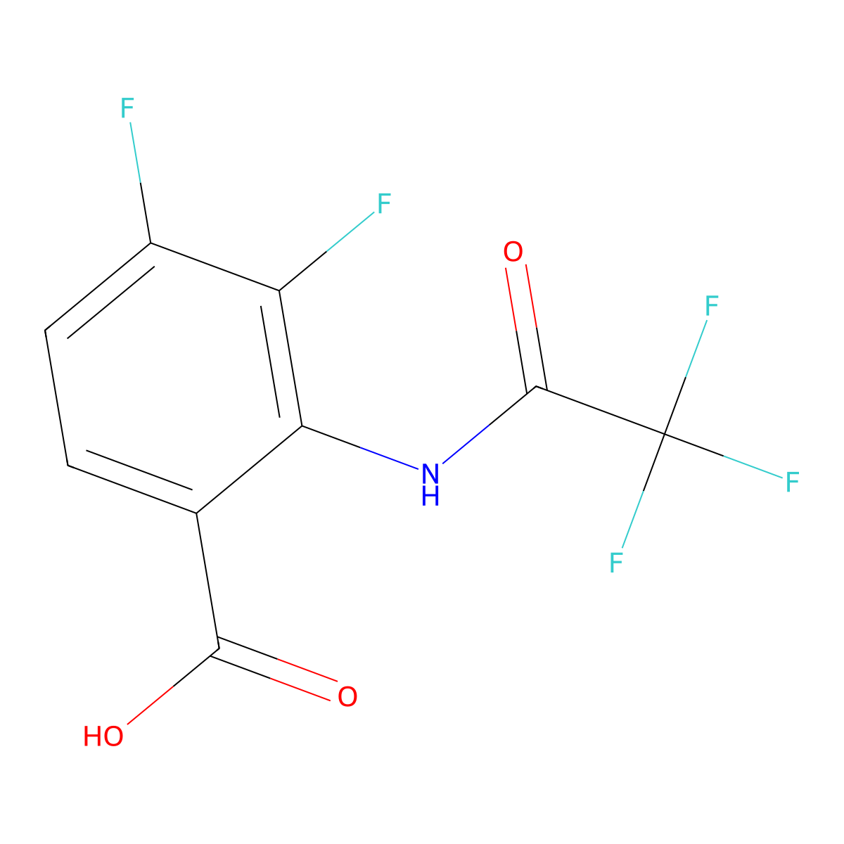 3,4-Difluoro-2-(2,2,2-trifluoroacetamido)benzoic acid molecular structure, CAS 2680873-91-8