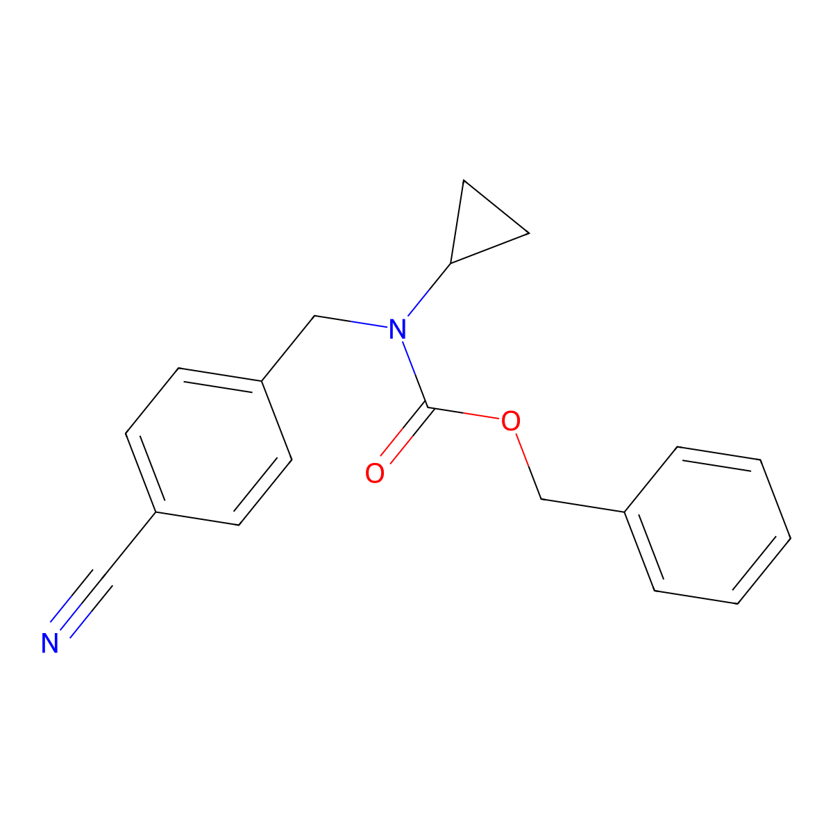 benzyl N-[(4-cyanophenyl)methyl]-N-cyclopropylcarbamate molecular structure, CAS 2680873-96-3