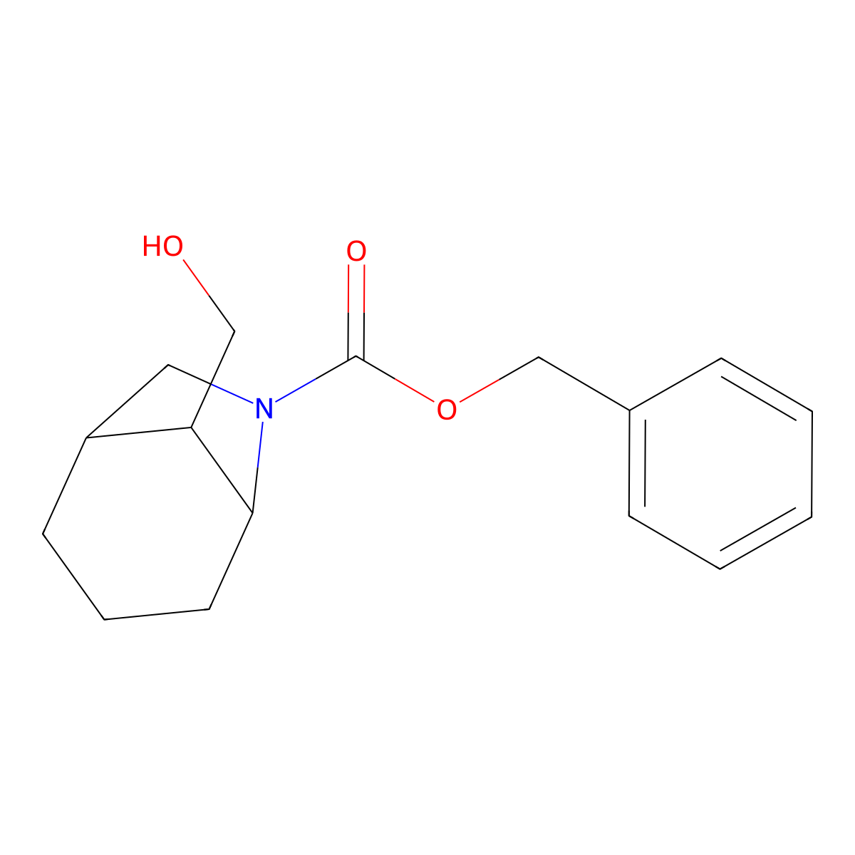 Benzyl 8-(hydroxymethyl)-6-azabicyclo[3.2.1]octane-6-carboxylate molecular structure, CAS 2680873-98-5