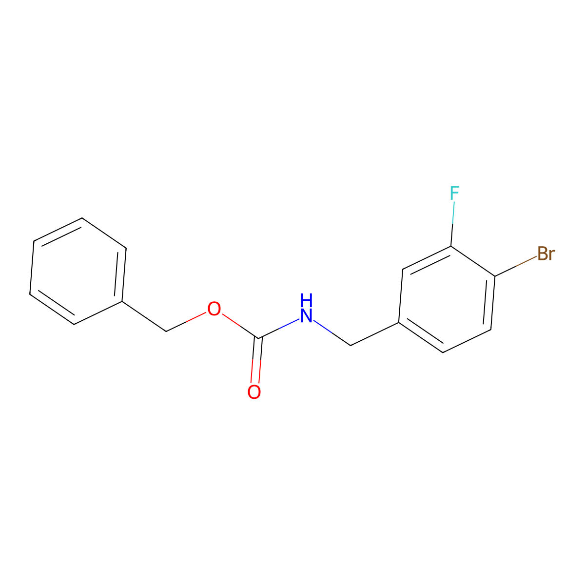 benzyl N-[(4-bromo-3-fluorophenyl)methyl]carbamate molecular structure, CAS 2680874-00-2