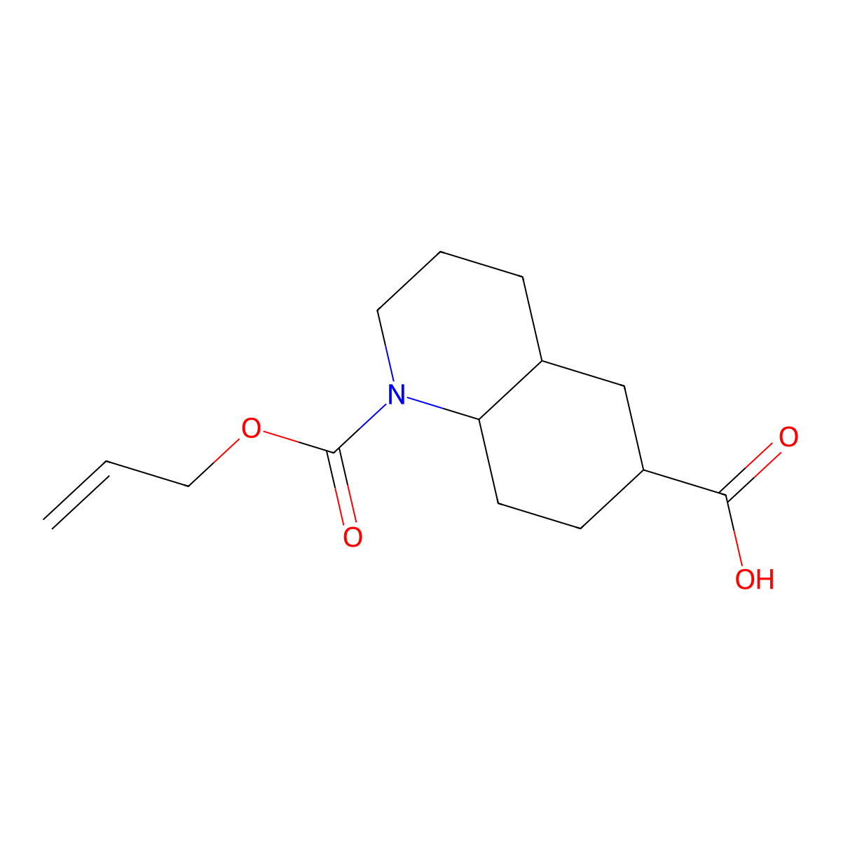 1-[(Prop-2-en-1-yloxy)carbonyl]-decahydroquinoline-6-carboxylic acid molecular structure, CAS 2680874-06-8