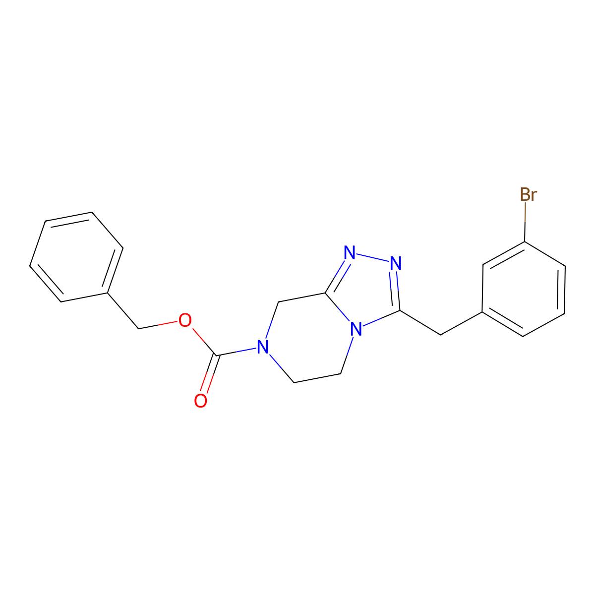benzyl 3-[(3-bromophenyl)methyl]-5H,6H,7H,8H-[1,2,4]triazolo[4,3-a]pyrazine-7-carboxylate molecular structure, CAS 2680874-08-0