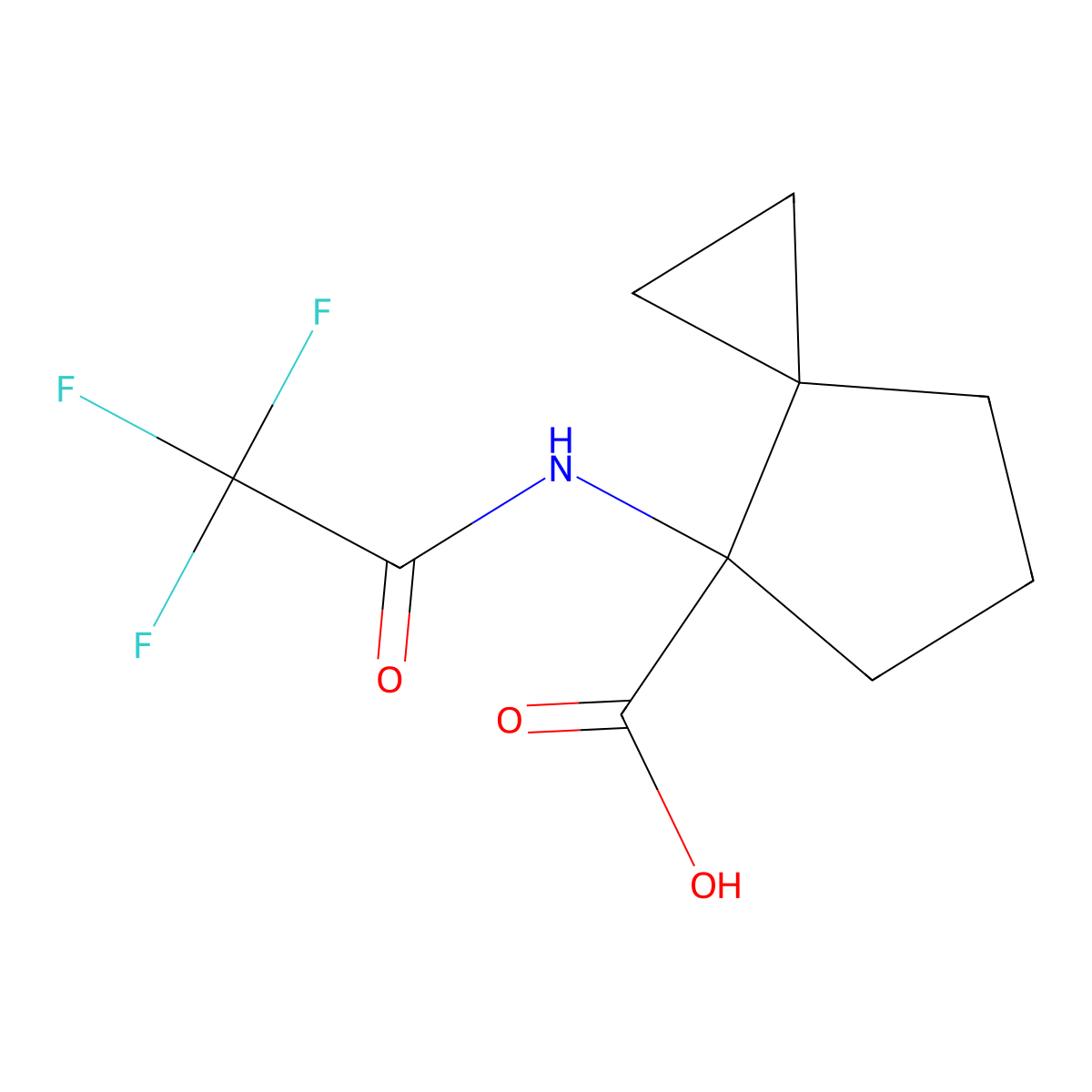 4-(2,2,2-Trifluoroacetamido)spiro[2.4]heptane-4-carboxylic acid molecular structure, CAS 2680874-09-1