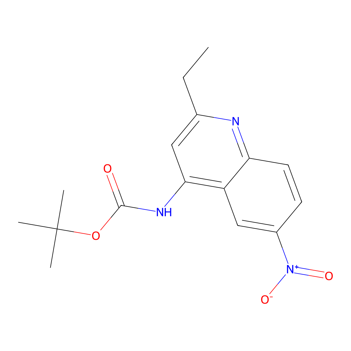 tert-butyl N-(2-ethyl-6-nitroquinolin-4-yl)carbamate molecular structure, CAS 2680874-15-9