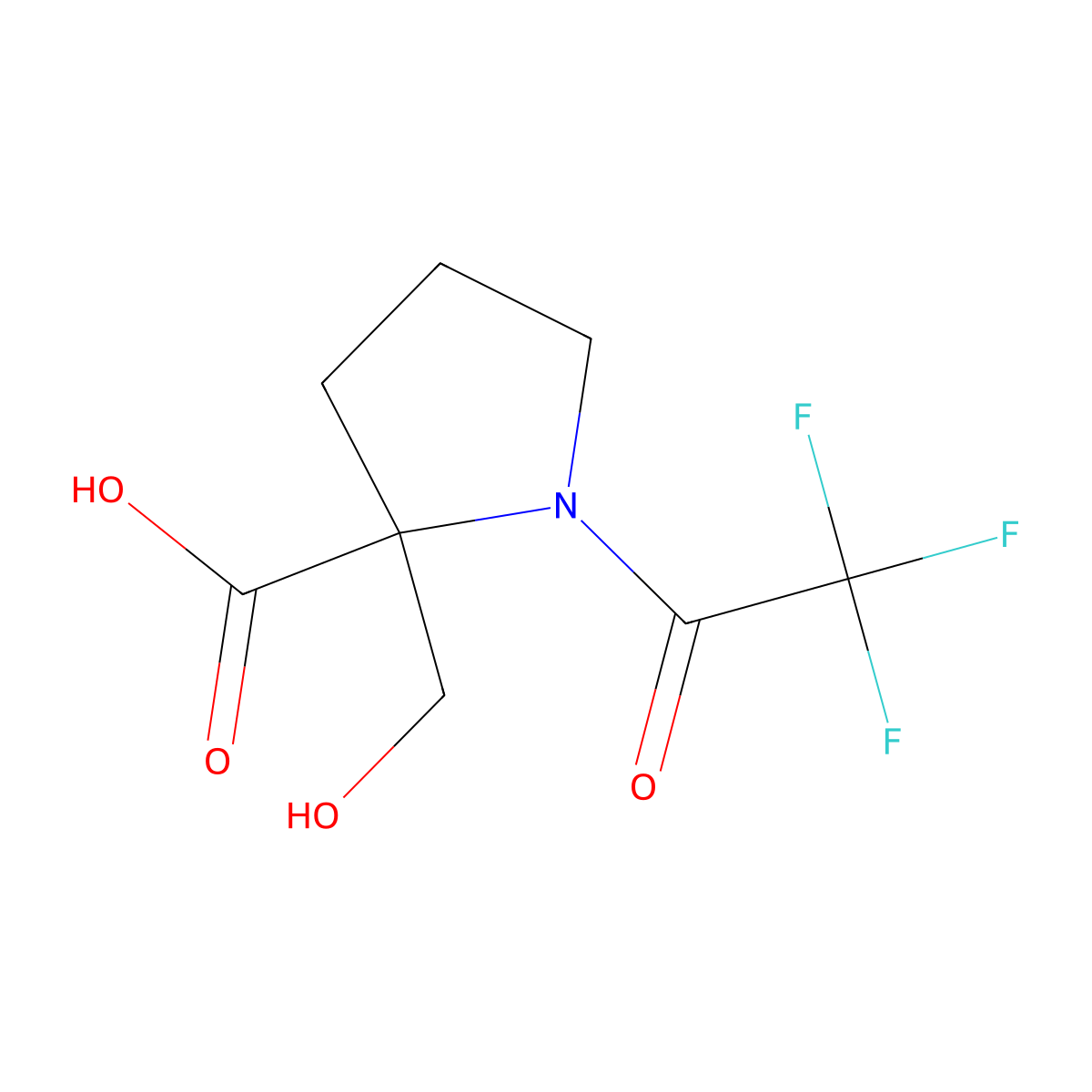 2-(Hydroxymethyl)-1-(trifluoroacetyl)pyrrolidine-2-carboxylic acid molecular structure, CAS 2680874-19-3