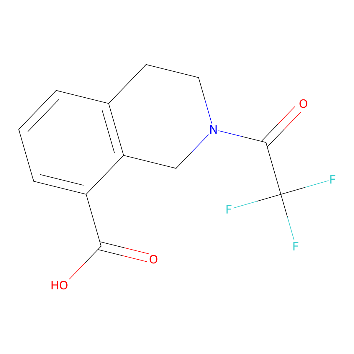 2-(2,2,2-Trifluoroacetyl)-1,2,3,4-tetrahydroisoquinoline-8-carboxylic acid molecular structure, CAS 2680874-21-7