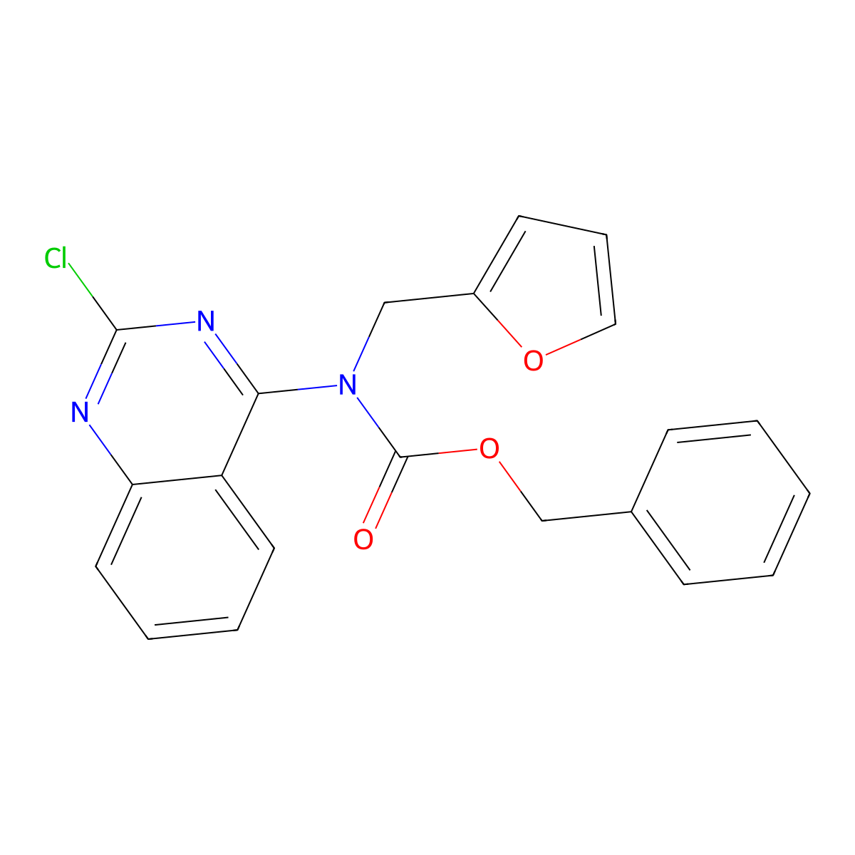 benzyl N-(2-chloroquinazolin-4-yl)-N-[(furan-2-yl)methyl]carbamate molecular structure, CAS 2680874-22-8