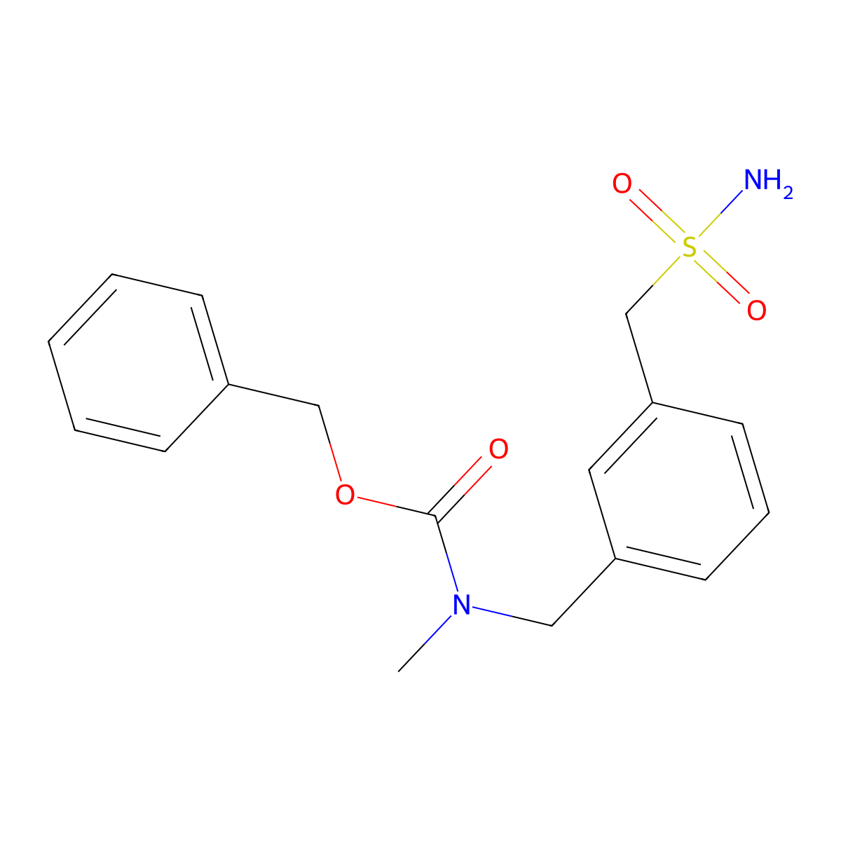 benzyl N-methyl-N-{[3-(sulfamoylmethyl)phenyl]methyl}carbamate molecular structure, CAS 2680874-36-4