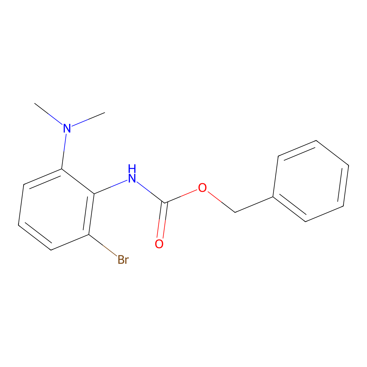 benzyl N-[2-bromo-6-(dimethylamino)phenyl]carbamate molecular structure, CAS 2680874-46-6
