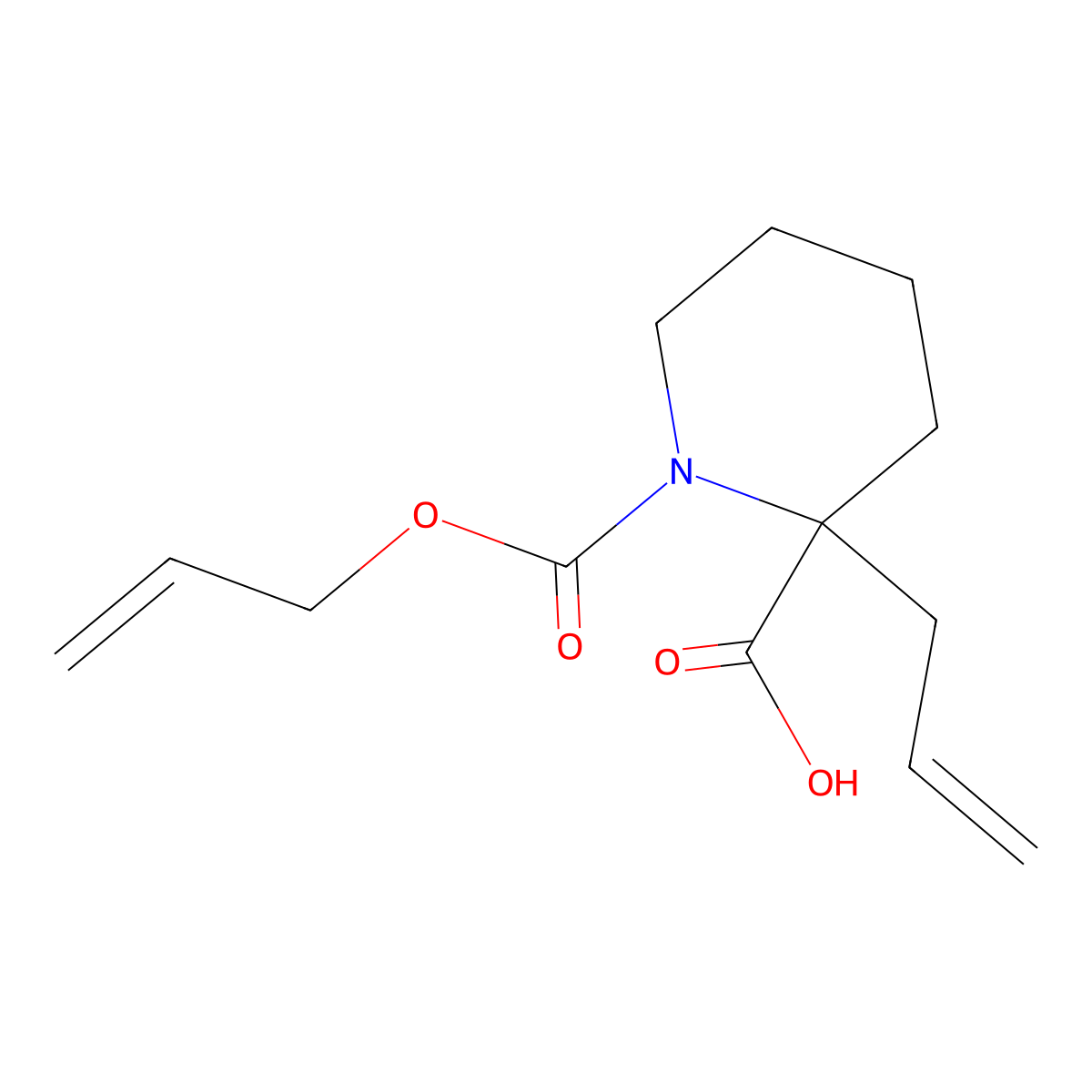 2-(Prop-2-en-1-yl)-1-[(prop-2-en-1-yloxy)carbonyl]piperidine-2-carboxylic acid molecular structure, CAS 2680874-47-7