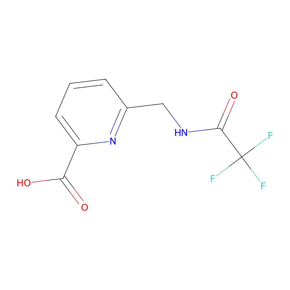 6-[(2,2,2-Trifluoroacetamido)methyl]pyridine-2-carboxylic acid molecular structure, CAS 2680874-48-8