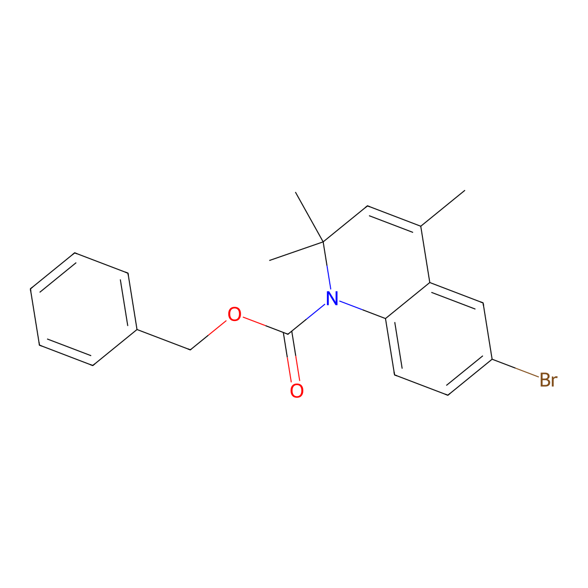 Benzyl 6-bromo-2,2,4-trimethyl-1,2-dihydroquinoline-1-carboxylate molecular structure, CAS 2680874-50-2