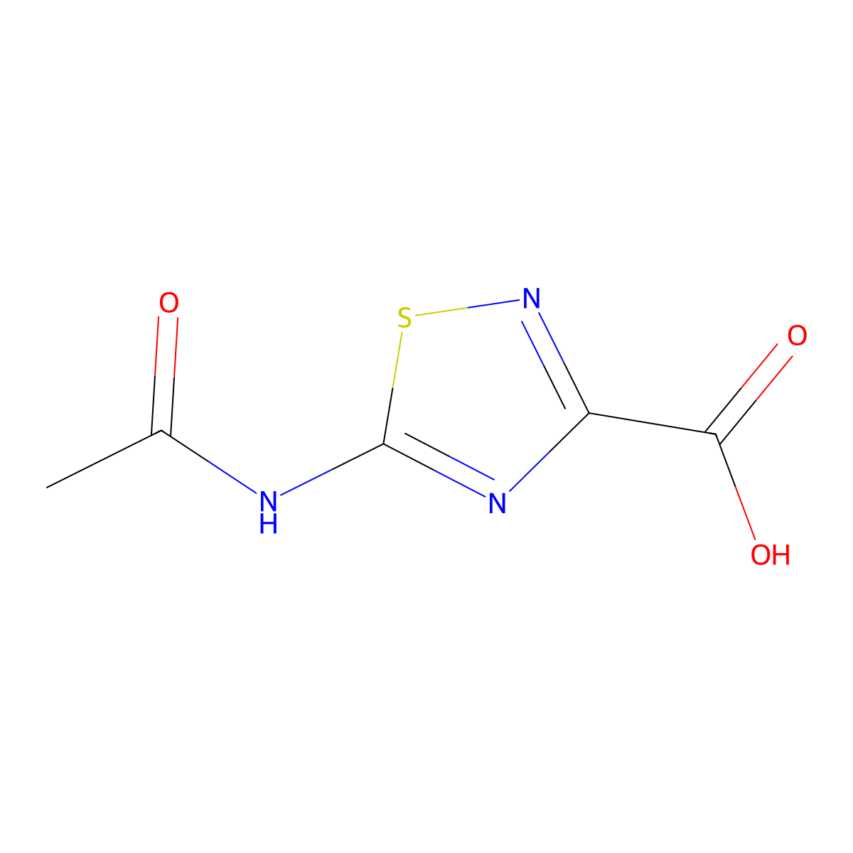 5-Acetamido-1,2,4-thiadiazole-3-carboxylic acid molecular structure, CAS 2680874-61-5