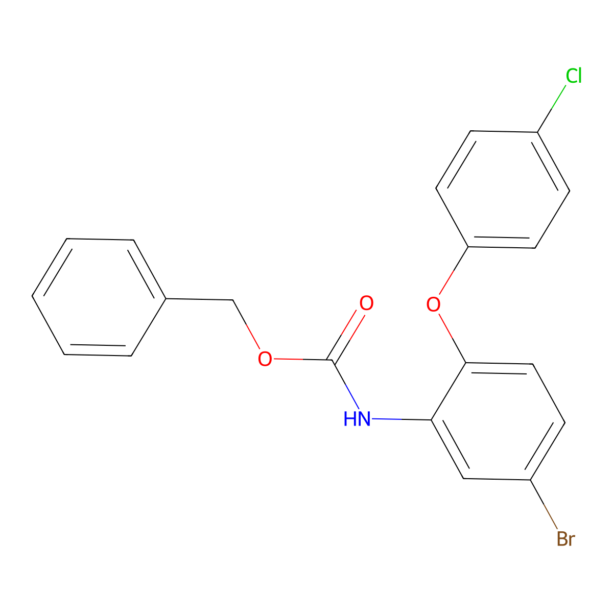 benzyl N-[5-bromo-2-(4-chlorophenoxy)phenyl]carbamate molecular structure, CAS 2680874-63-7