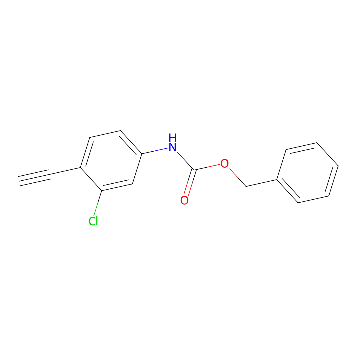 benzyl N-(3-chloro-4-ethynylphenyl)carbamate molecular structure, CAS 2680874-66-0