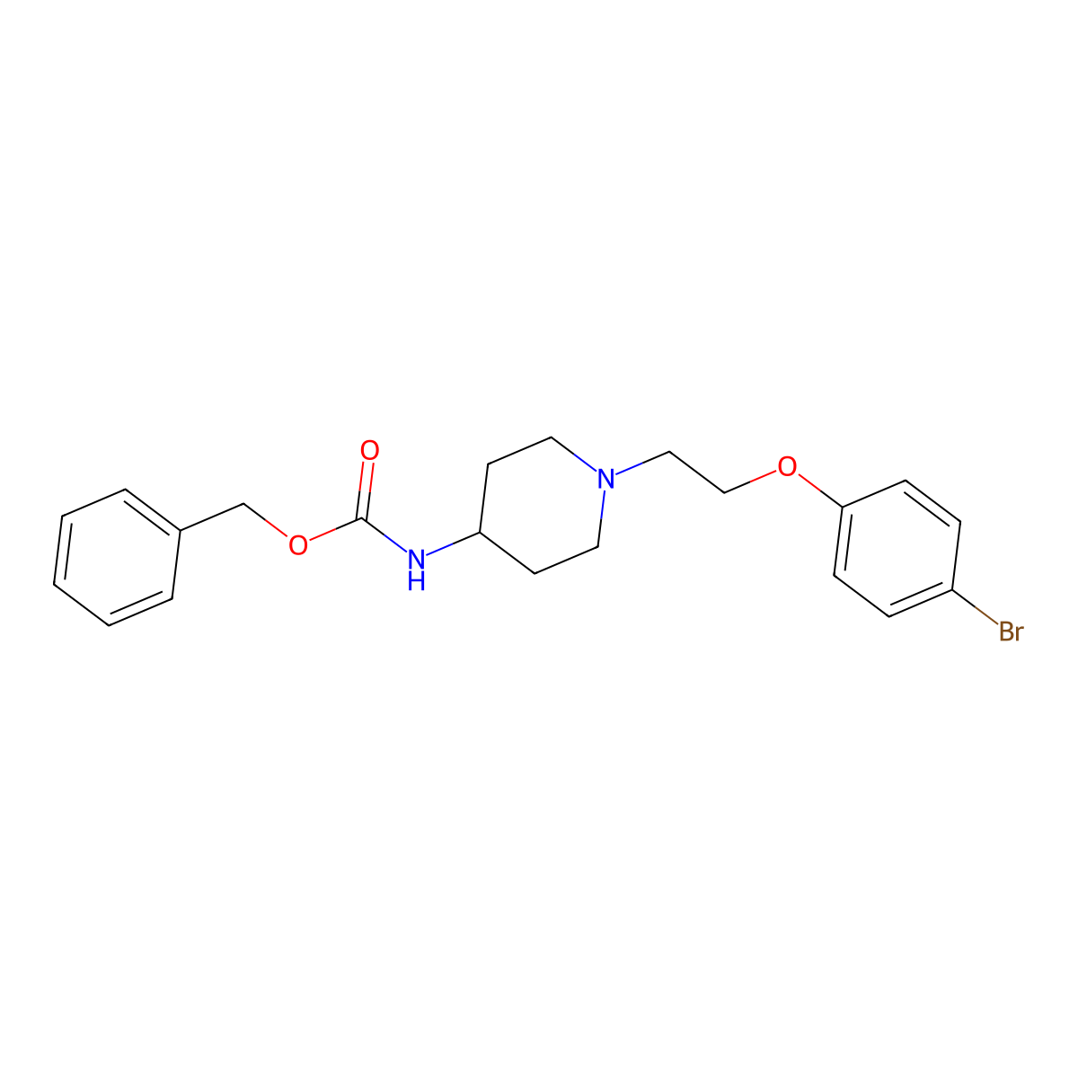 benzyl N-{1-[2-(4-bromophenoxy)ethyl]piperidin-4-yl}carbamate molecular structure, CAS 2680874-69-3