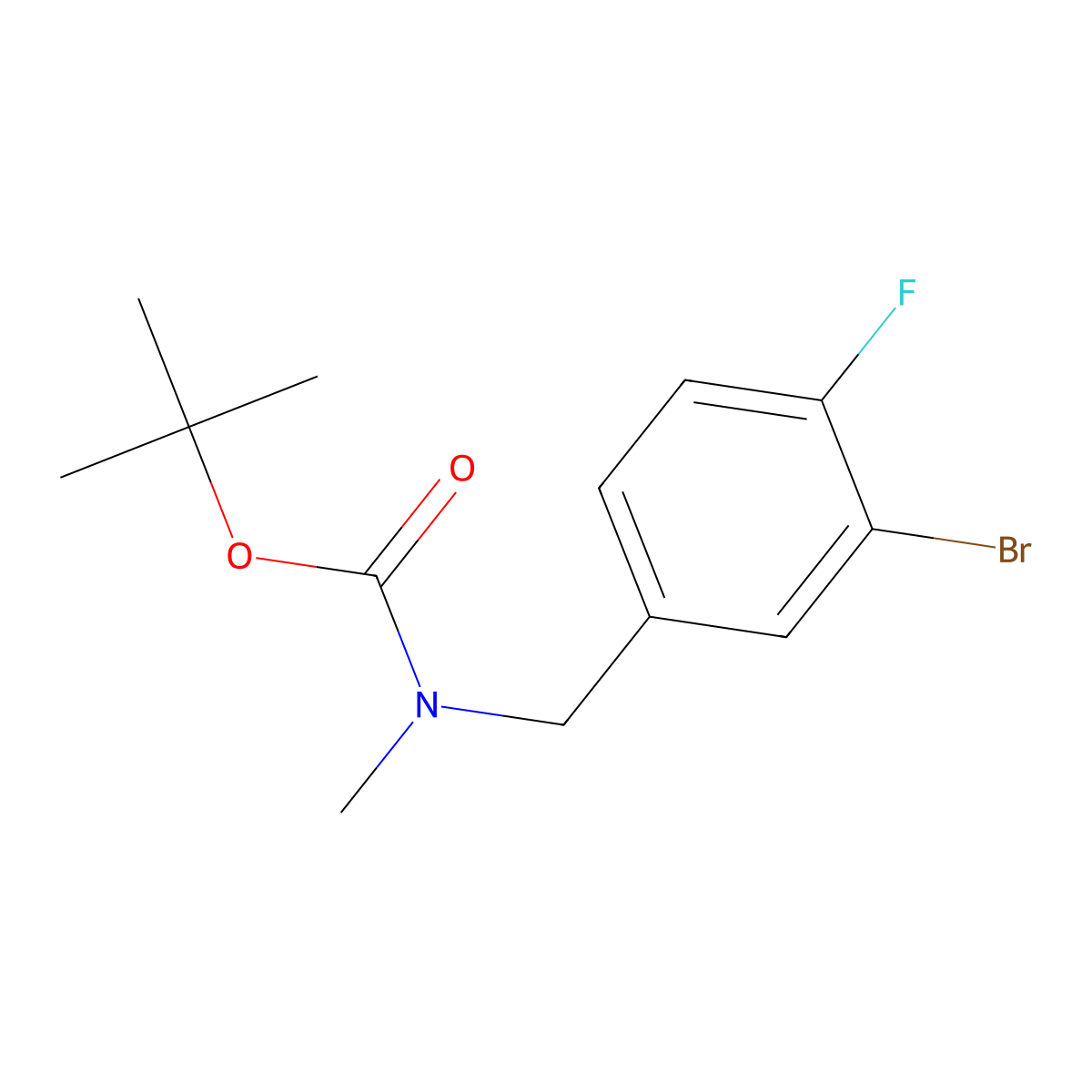 tert-butyl N-[(3-bromo-4-fluorophenyl)methyl]-N-methylcarbamate molecular structure, CAS 2680874-75-1