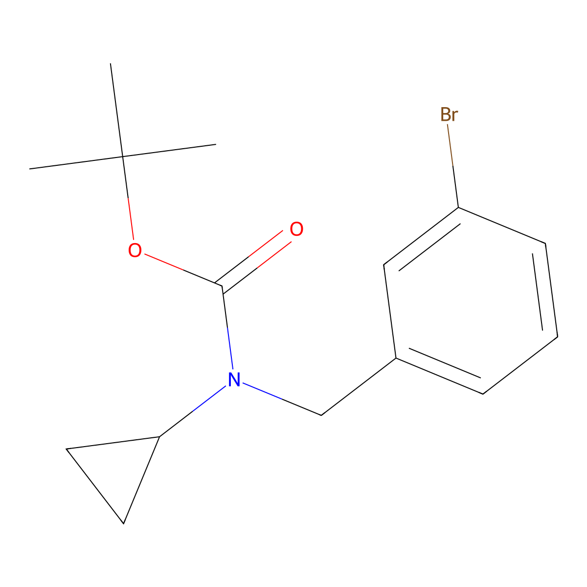 tert-butyl N-[(3-bromophenyl)methyl]-N-cyclopropylcarbamate molecular structure, CAS 2680874-80-8
