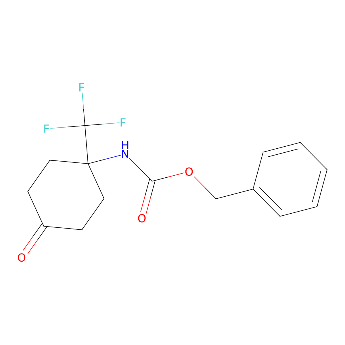 benzyl N-[4-oxo-1-(trifluoromethyl)cyclohexyl]carbamate molecular structure, CAS 2680874-86-4