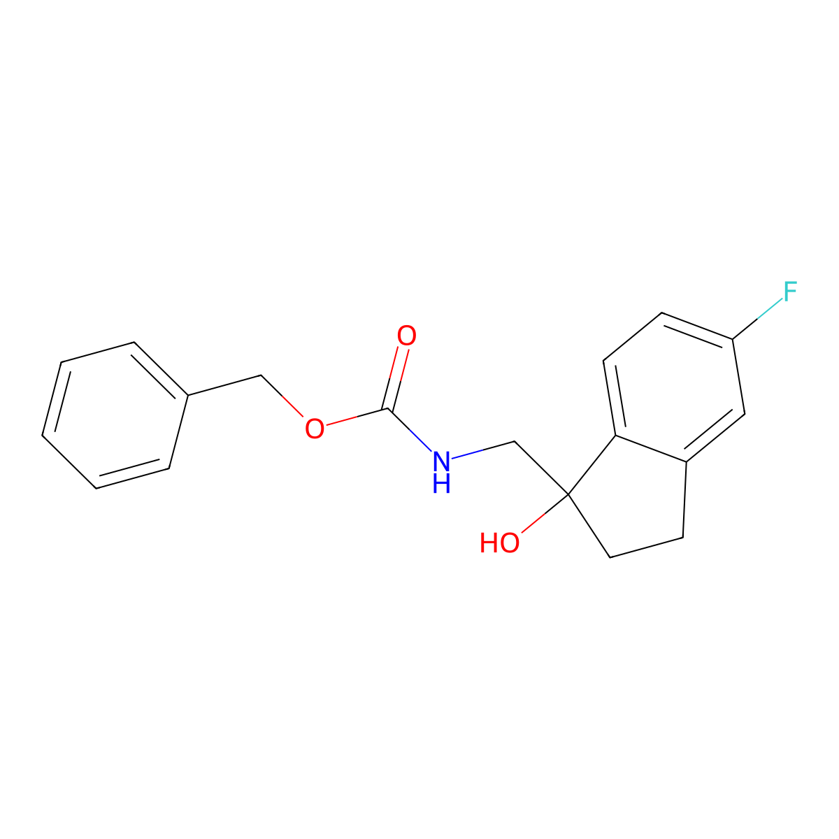 benzyl N-[(5-fluoro-1-hydroxy-2,3-dihydro-1H-inden-1-yl)methyl]carbamate molecular structure, CAS 2680874-90-0