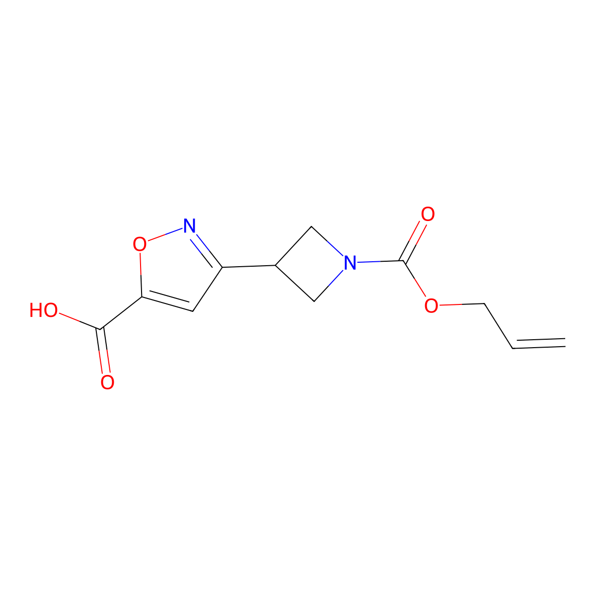 3-{1-[(Prop-2-en-1-yloxy)carbonyl]azetidin-3-yl}-1,2-oxazole-5-carboxylic acid molecular structure, CAS 2680874-94-4