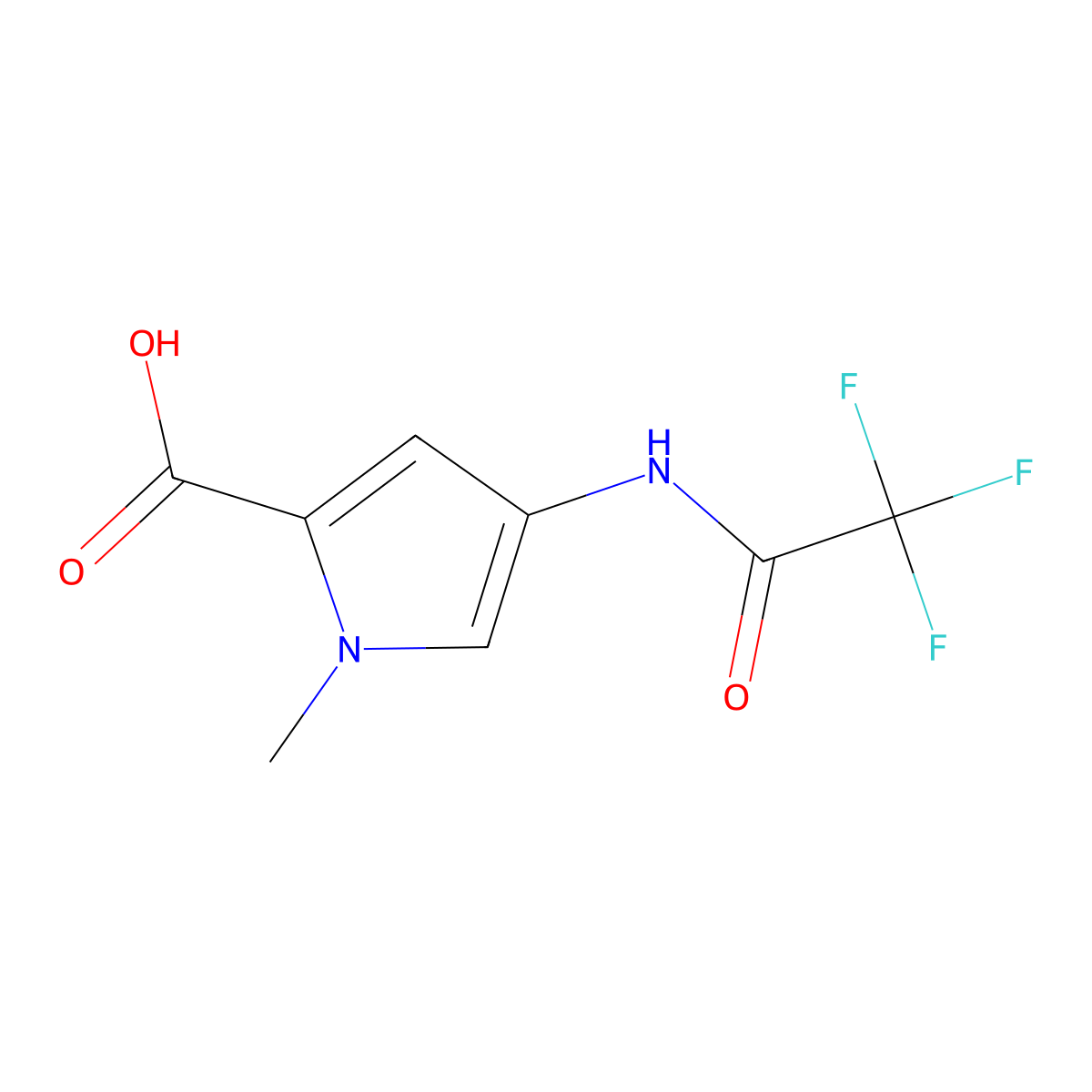1-methyl-4-(2,2,2-trifluoroacetamido)-1H-pyrrole-2-carboxylic acid molecular structure, CAS 2680875-02-7