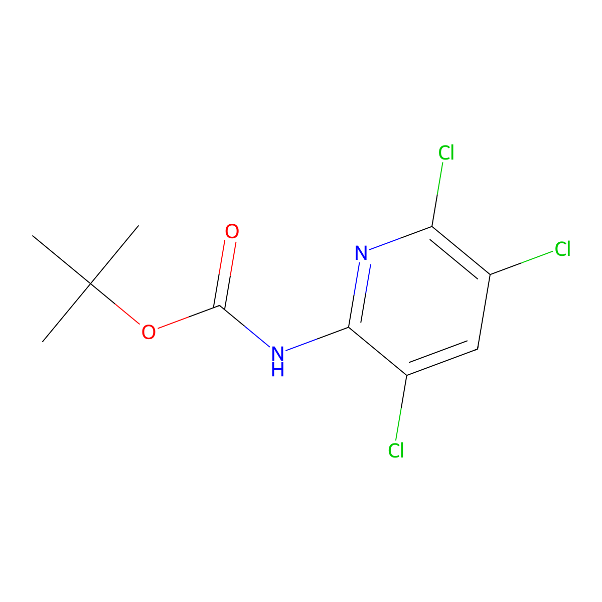 tert-butyl N-(3,5,6-trichloropyridin-2-yl)carbamate molecular structure, CAS 2680875-07-2