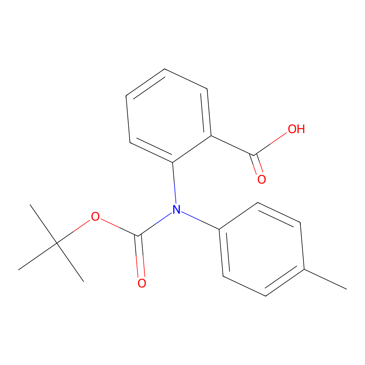 2-{[(Tert-butoxy)carbonyl](4-methylphenyl)amino}benzoic acid molecular structure, CAS 2680875-10-7