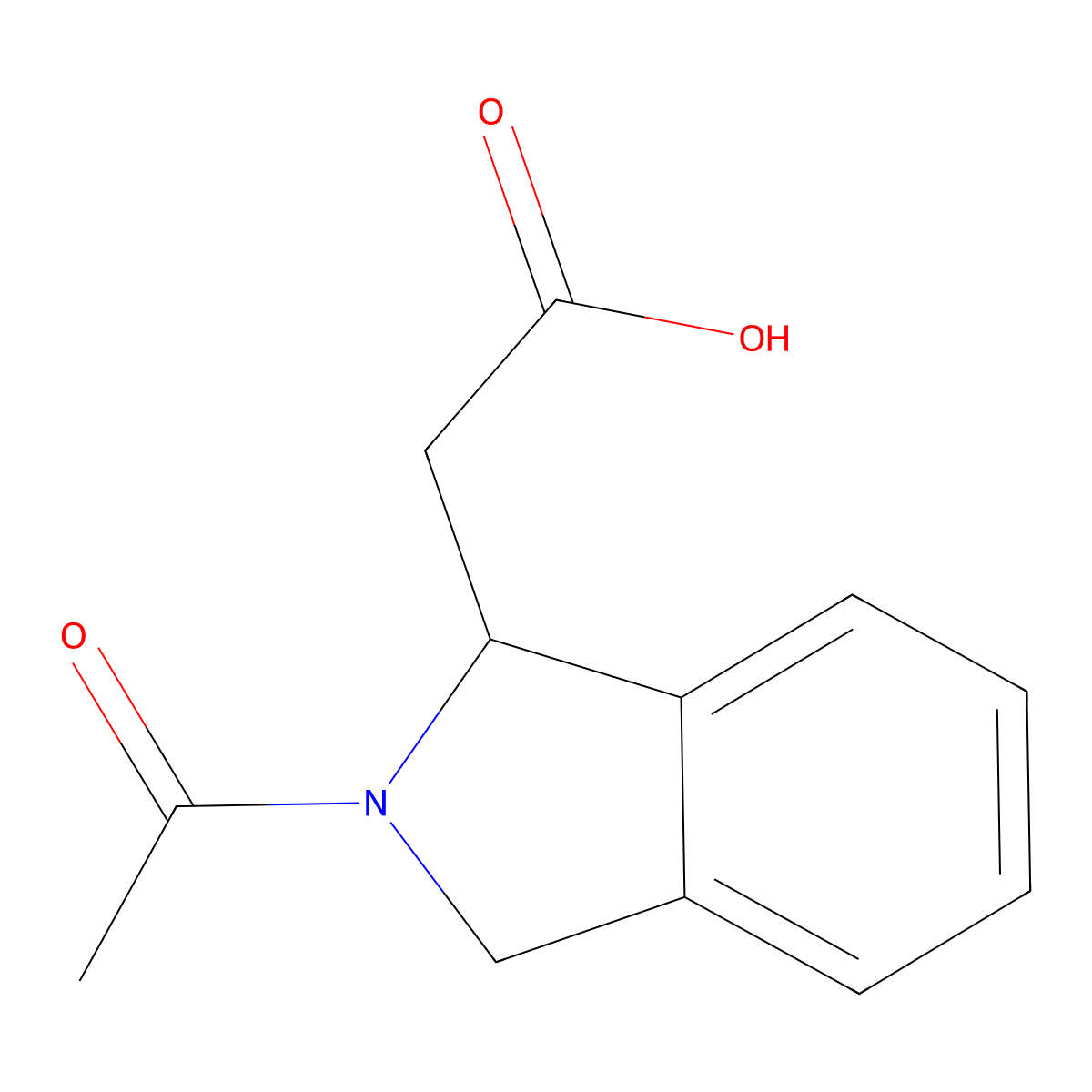 2-(2-acetyl-2,3-dihydro-1H-isoindol-1-yl)acetic acid molecular structure, CAS 2680875-12-9