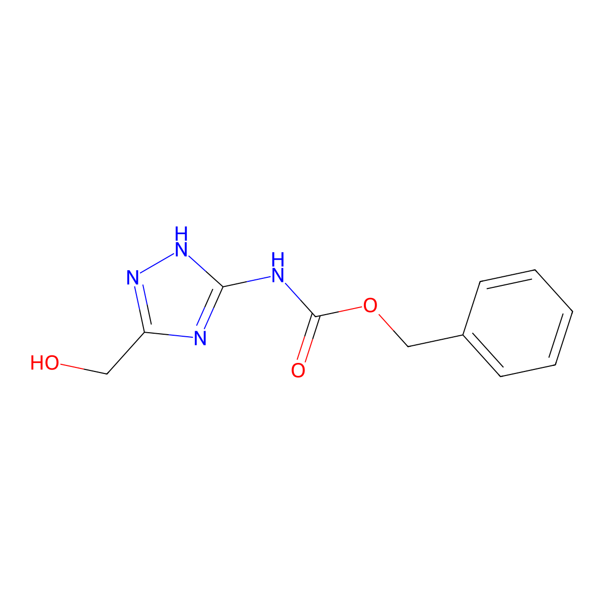benzyl N-[3-(hydroxymethyl)-1H-1,2,4-triazol-5-yl]carbamate molecular structure, CAS 2680875-27-6