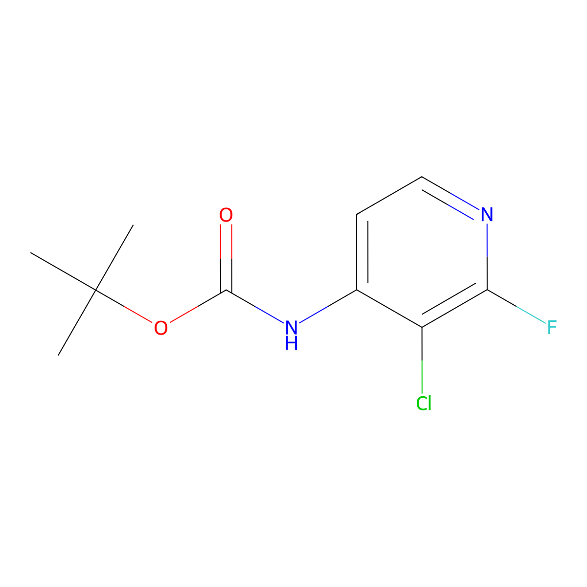tert-butyl N-(3-chloro-2-fluoropyridin-4-yl)carbamate molecular structure, CAS 2680875-34-5