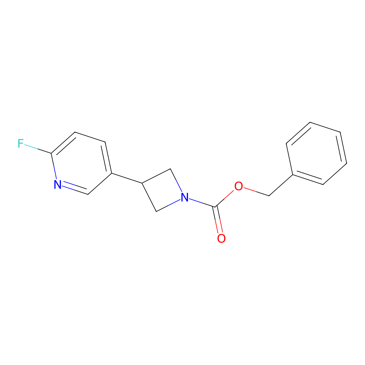 Benzyl 3-(6-fluoropyridin-3-yl)azetidine-1-carboxylate molecular structure, CAS 2680875-41-4